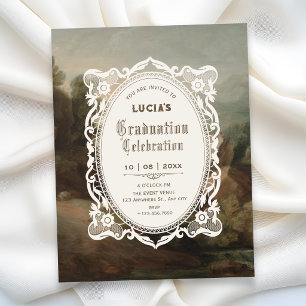 Vintage art graduation invitation