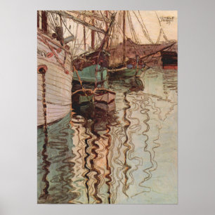 Vintage Art, Harbour of Trieste by Egon Schiele Poster
