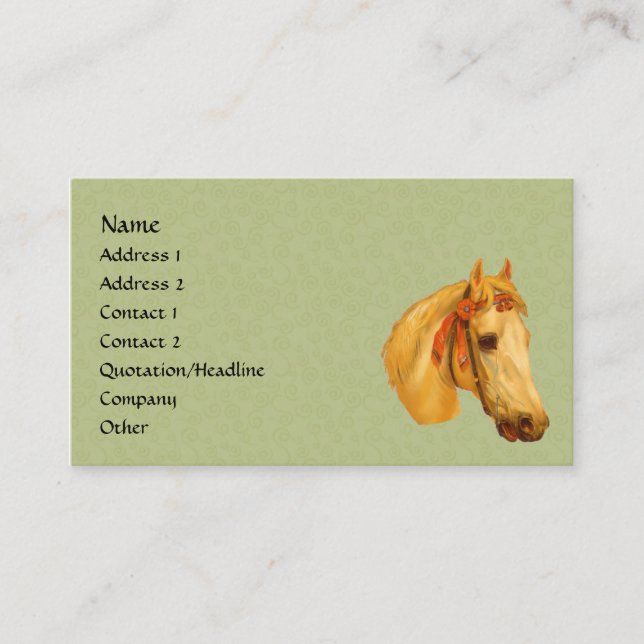 Vintage Art Horse Head Animal Business Card (Front)