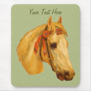 Vintage Art Horse Head Drawing Mousepad