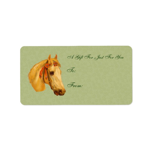 Vintage Art Horse Head Gift Tag (Front)