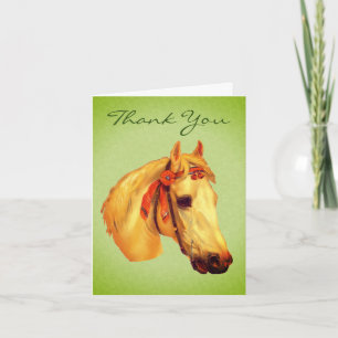 Vintage Art Horse Head Thank You Card