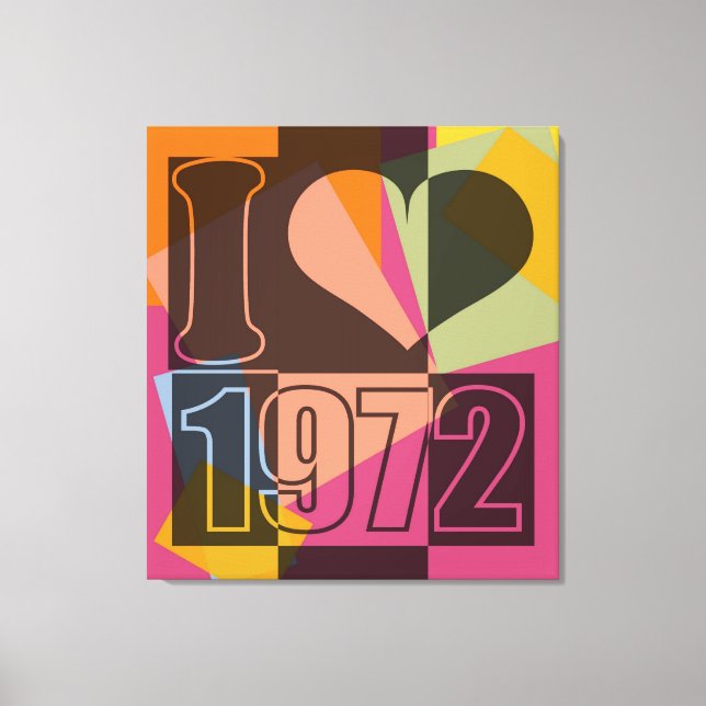 Vintage Art - I love (heart) 1972 - Wrapped Canvas (Front)