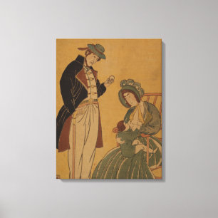 Vintage Art Image of American Family pre-1900s Canvas Print