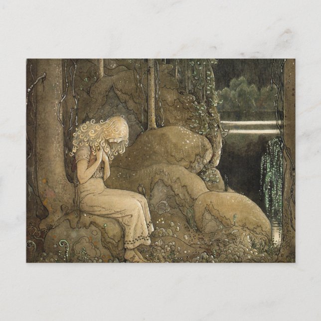 Vintage Art John Bauer Gnomes and Trolls Postcard (Front)