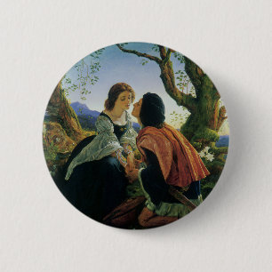 Vintage Art, Lovers at Dusk, Sir Joseph Noel Paton 6 Cm Round Badge