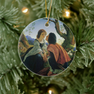 Vintage Art, Lovers at Dusk, Sir Joseph Noel Paton Ceramic Tree Decoration