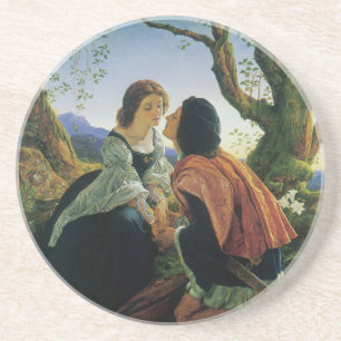 Vintage Art, Lovers at Dusk, Sir Joseph Noel Paton Coaster