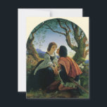 Vintage Art, Lovers at Dusk, Sir Joseph Noel Paton Holiday Card<br><div class="desc">Vintage Victorian fine art love and romance image featuring a young newlywed couple in love; Lovers at Dusk. Artist: Sir Joseph Noel Paton,  1857. The man and woman are about to kiss on their tryst in the forest.</div>