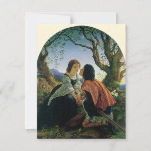 Vintage Art, Lovers at Dusk, Sir Joseph Noel Paton Holiday Card