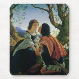 Vintage Art, Lovers at Dusk, Sir Joseph Noel Paton Mouse Mat