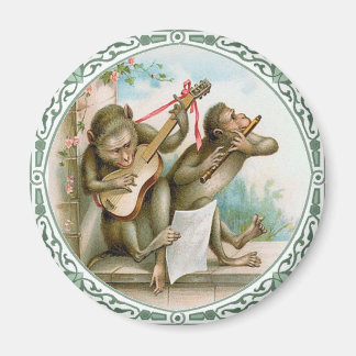 Vintage Art Magnet - Anthropomorphic Monkeys