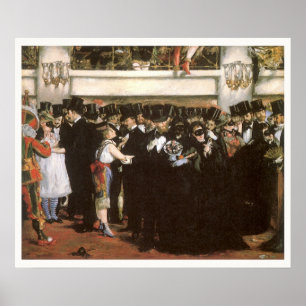 Vintage Art, Masked Ball at the Opera by Manet Poster