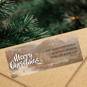 Vintage Art Merry Christmas Winter Gignoux