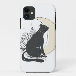 Vintage Art Moon Cat iPhone 11 Case