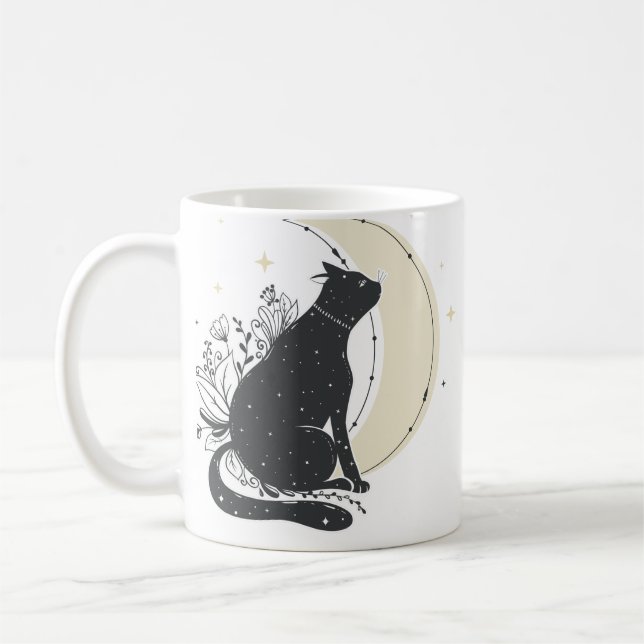 Vintage Art Moon Cat Coffee Mug (Left)