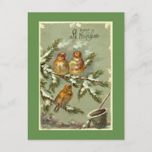 Vintage Art New year Postcard