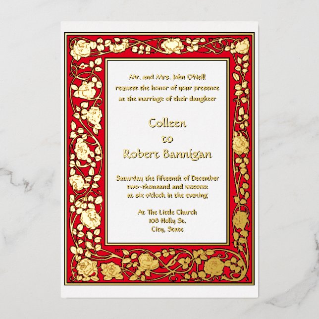 Vintage Art Nouveau 1906 Rose Vine Border (Front)