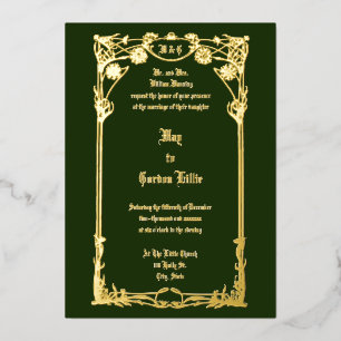 Vintage Art Nouveau 1908 Floral Border Wedding