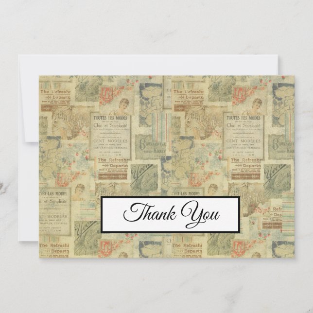 vintage art nouveau 1920's antique thank you (Front)