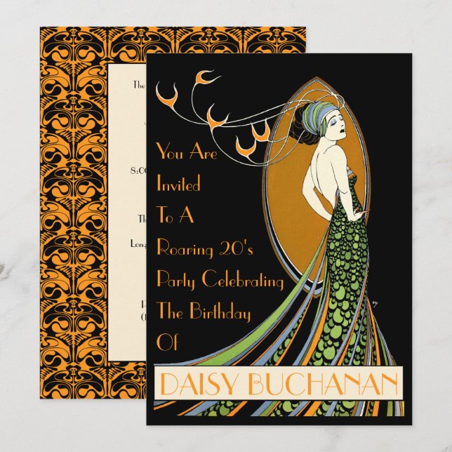 Vintage Art Nouveau 1920's Invitation (Front/Back)