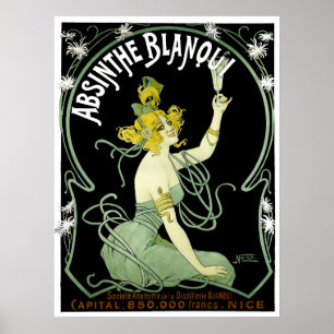 Vintage Art Nouveau Absinthe Blanqui by Nover Poster