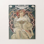 Vintage Art Nouveau Alphonse Mucha Art Painting Jigsaw Puzzle<br><div class="desc">Art Nouveau Advertisement by Alphonse Mucha - Vintage French Advertising Paintings</div>