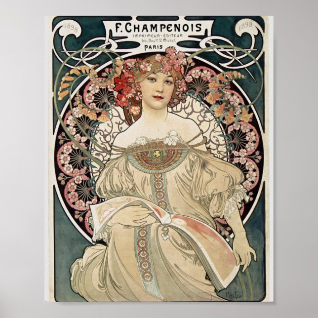 Vintage Art Nouveau Alphonse Mucha Art Painting Poster (Front)
