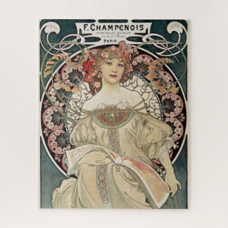 Vintage Art Nouveau Alphonse Mucha Illustration Jigsaw Puzzle