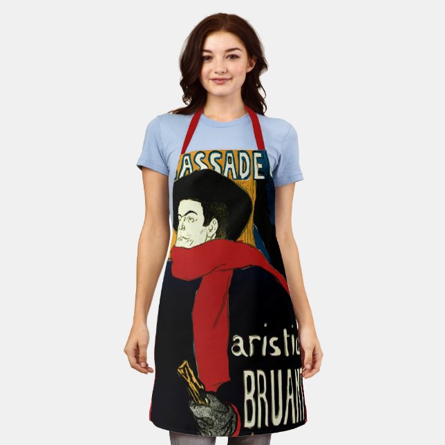 Vintage Art Nouveau Ambassadeurs, Toulouse Lautrec Apron (Worn)