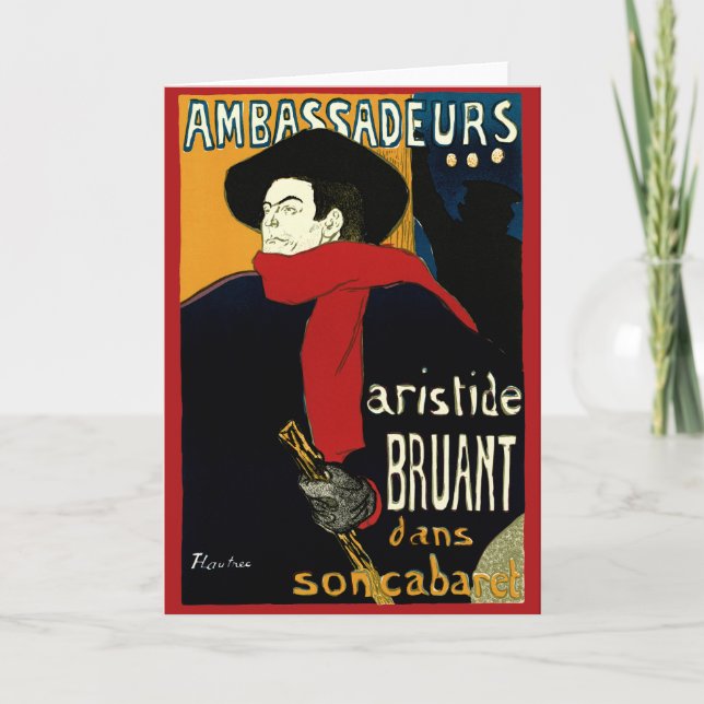 Vintage Art Nouveau Ambassadeurs, Toulouse Lautrec Card (Front)