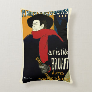 Vintage Art Nouveau Ambassadeurs, Toulouse Lautrec Decorative Cushion