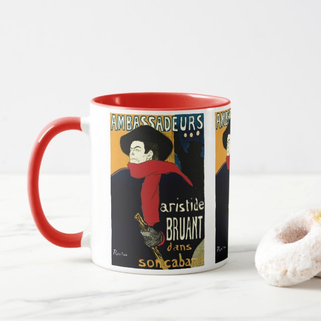 Vintage Art Nouveau Ambassadeurs, Toulouse Lautrec Mug (With Donut)