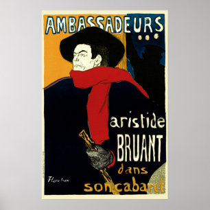 Vintage Art Nouveau Ambassadeurs, Toulouse Lautrec Poster