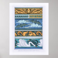 Vintage Art Nouveau Animal Forms in Decoration