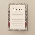 Vintage Art Nouveau Antique Floral Sage Wedding Advice Card<br><div class="desc">These pretty,  vintage nouveau advice cards would make a wonderful addition to your wedding supplies! Easily customise the text by clicking on the "personalise" option.</div>