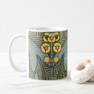 Vintage Art Nouveau Arrowhead Garden Flowers Coffee Mug