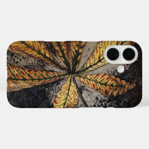 Vintage Art Nouveau Autumn Chestnut Leaf Print iPhone 16 Case