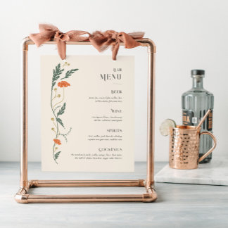 Vintage Art Nouveau Bar Menu Sign