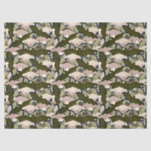 Vintage Art Nouveau Bats And Poppies Pattern Tissue Paper