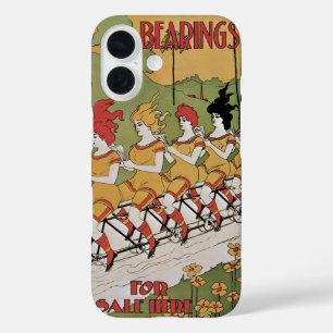Vintage Art Nouveau, Bearings Tandem Bicycle iPhone 16 Case