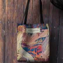 Vintage Art Nouveau Beautiful Mermaid Personalised Tote Bag