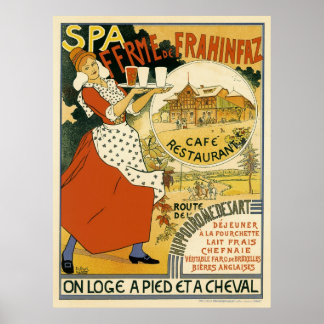Vintage Art Nouveau, Beer Bar Restaurant and Cafe Poster