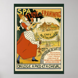 Vintage Art Nouveau, Beer Bar Restaurant and Cafe Poster