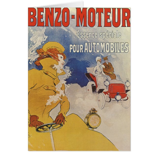Vintage Art Nouveau, Benzo Moteur by Jules Cheret (Front)