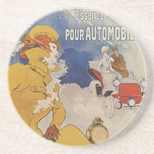 Vintage Art Nouveau, Benzo Moteur by Jules Cheret Coaster