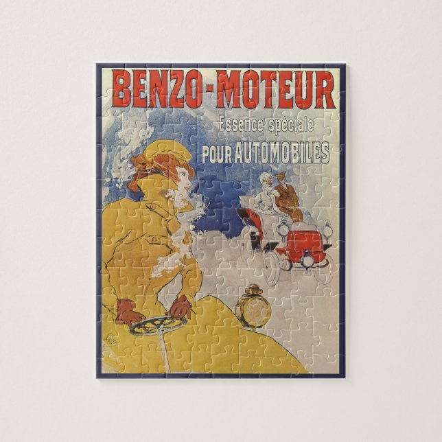 Vintage Art Nouveau, Benzo Moteur by Jules Cheret Jigsaw Puzzle (Vertical)