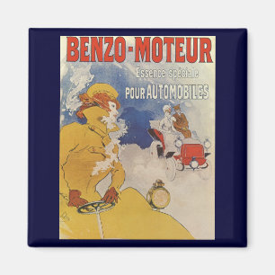Vintage Art Nouveau, Benzo Moteur by Jules Cheret Magnet