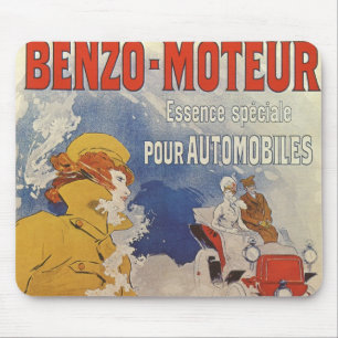 Vintage Art Nouveau, Benzo Moteur by Jules Cheret Mouse Mat
