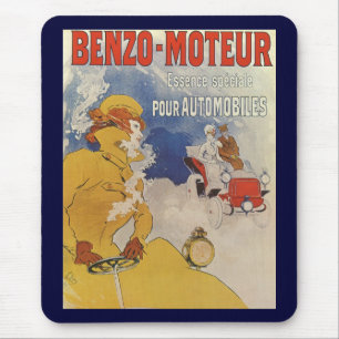 Vintage Art Nouveau, Benzo Moteur by Jules Cheret Mouse Mat